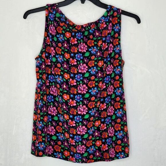 Kate Spade Floral Silk Blend Tie Back Tank Top Blouse Size 8 - Picture 1 of 8